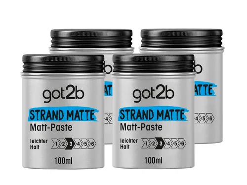 got2b Strand Matte Matt-Paste 100 ml - Styling-Paste für lässige Surfer Looks mit mittlerem Halt, ideal zum Strubbeln und Texturieren ohne Verkleben. Vegane Formel für ein mattes Finish.