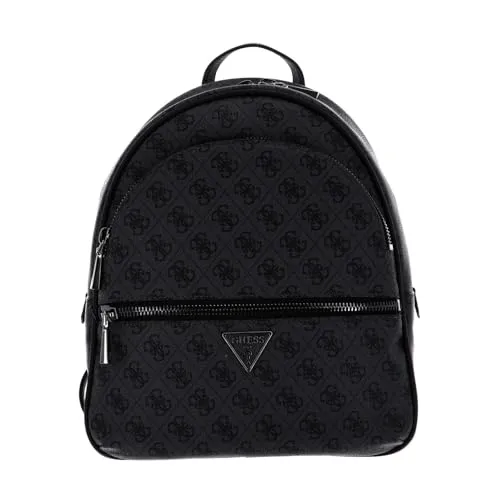 GUESS Damen Manhattan Large Backpack Rucksack, Coal Logo in schwarz von GUESS
