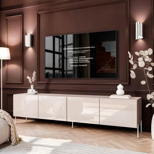 Lookway COLGANTE TV-Schrank in Kaschmir Hochglanz mit Boho-Beinen