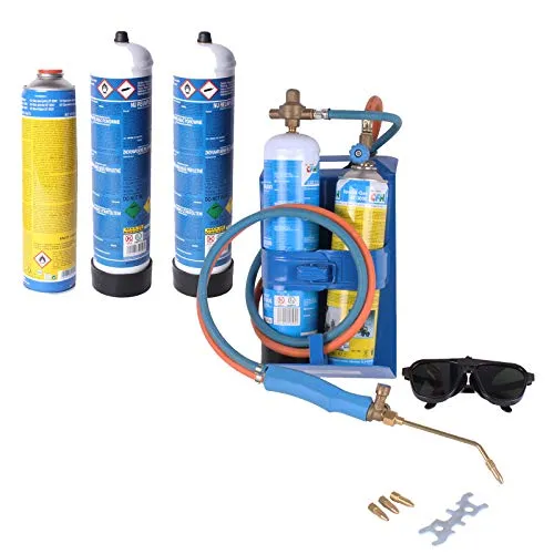 CFH Schweiß-Fix mit Ersatzdosenset SF 3100 - Professionelles Autogen-Schweißgerät, tragbar und leistungsstark für Installationen und Reparaturen