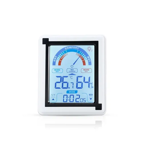 Elektronisches Thermometer LCD Touch Thermometer mit Uhr Luftfeuchtigkeit