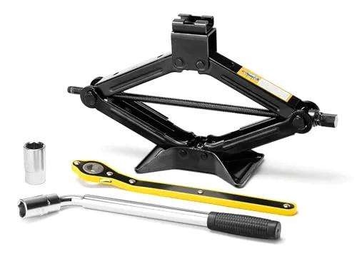 Sevico Wagenheber mit Radkreuz - Scherenwagenheber für Auto 1,5 Tonnen Tragkraft für Werkstatt und Hobby | Autoheber-Set - Scherenheber mit Radschlüssel