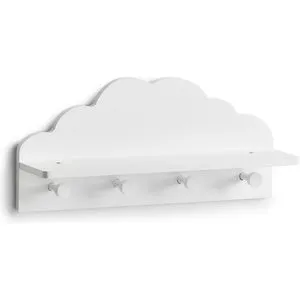 Zeller Present Kinder-Wandgarderobe 'Wolke', MDF, weiß