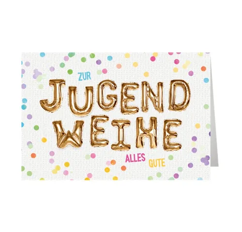 Skorpion Glückwunschkarte Jugendweihe, Karte, Grußkarte, Klappkarte mit Spruch, 17 x 11,5 cm, Quer mit Briefumschlag