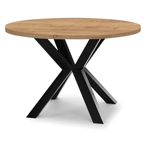 Dekori Möbel Runder Ausziehbarer Tisch RAL - Skandinavischer Stil mit Holzbeinen - Esszimmertisch mit ausziehbarer Platte, ideal für verschiedene Raumgrößen. Hohe Widerstandsfähigkeit gegen Kratzer und Stöße, perfekt für moderne und rustikale Interieurs.