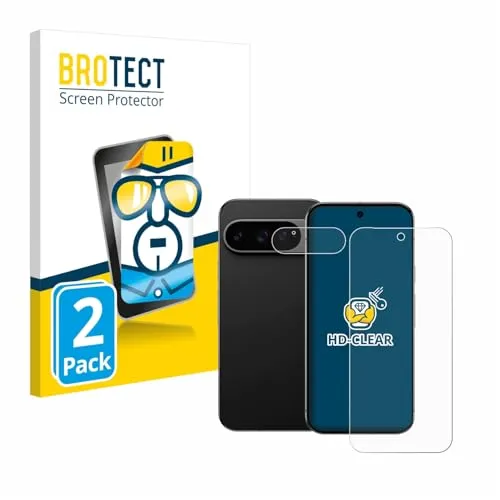 BROTECT 2 Stück Schutzfolie für Google Pixel 9 Pro XL (Display+Kamera) Displayschutz Folie Made in Germany, Ultra-Klar