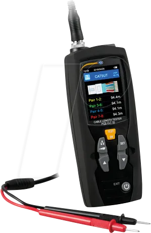PCE Instruments PCE-CLT 10 Netzwerktester - Präziser Netzwerktester für Kabellängen bis 3000 m, mit 20 voreingestellten Kabeltypen und TFT-Display – ideal für schnelle und genaue Messungen.