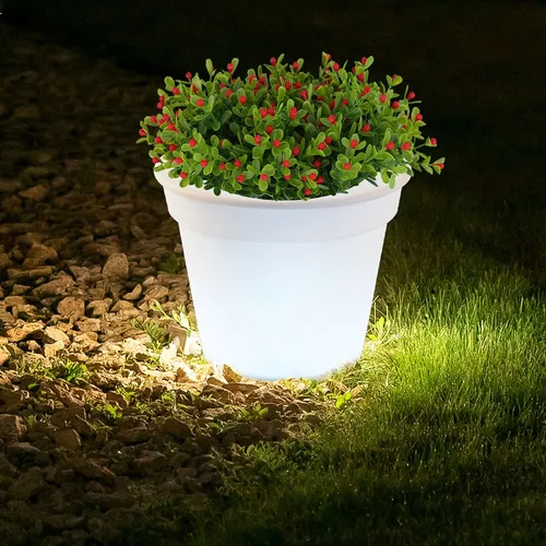 LED Außen Deko Beleuchtung Solar Leuchte Blumen Topf Veranda Steh Big Light