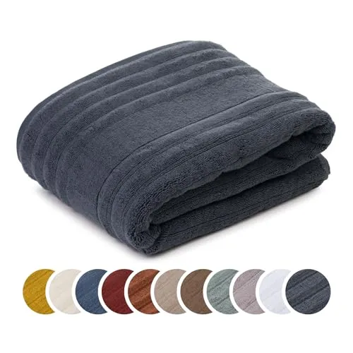 liebling Badetuch Luxus Bio Baumwolle, Serie Marseille, 770 gr. / m², 100 x 150 cm, Ökotex, 60 Grad, saugstark, schnelltrocknend, Farbe: anthrazit