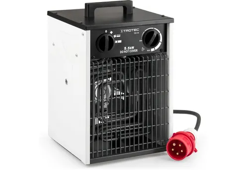 TROTEC Heizgerät Elektroheizer TDS 30, 5500 W Heizlüfter - Heizlüfter mit 5500 W für sofortige, kondensfreie Wärme. Ideal zur Temperierung unbeheizter Innenräume wie Baucontainern oder Werkstätten. Integrierte Thermostatsteuerung für individuelle Temperaturregelung.