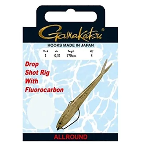 Gamakatsu Drop Shot Ready Rig Worm 39 Gr. 3 0,22mm 170cm 140303003 Dropshothaken