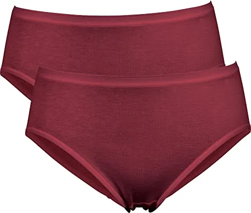 Erwin Müller Damen-Hüftslip 2er-Pack Modal Bordeaux Größe 46