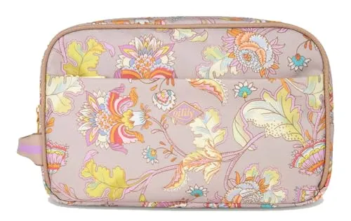 Oilily Kosmetiktasche Chloe Pocket Cosmetic Bag Sits Aelia - Kosmetiktasche für Reisen, mit zwei Fächern, elastischen Flaconhalterungen und abwaschbarem Material - der perfekte Begleiter für Körperhygiene unterwegs.