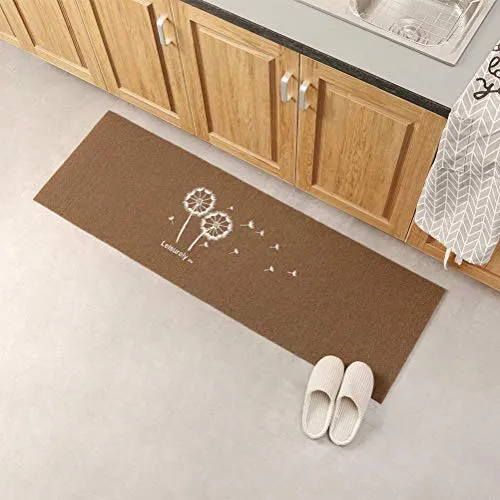 JameStyle26 Schmutzfangmatte Schmutzfangmatte rutschfest Türmatte - Viele Motive zur Auswahl - Pusteblume - Coffee, 40 x 120 cm