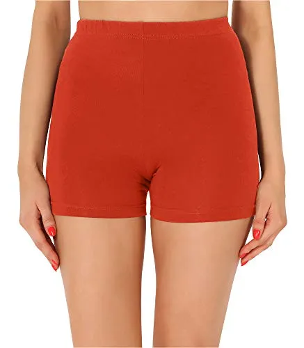 Merry Style Damen Shorts Radlerhose Unterhose Hotpants Kurze Hose Boxershorts aus Baumwolle MS10-358 (Rost,M)