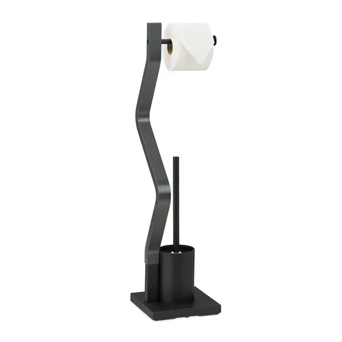 Moderne WC Garnitur: Toilettenbürstenhalter & Klopapierständer - Toilettenbürsten & -halter, freistehendes Badzubehör aus Metall, modern im Design und ideal für stilvolle Badezimmer.