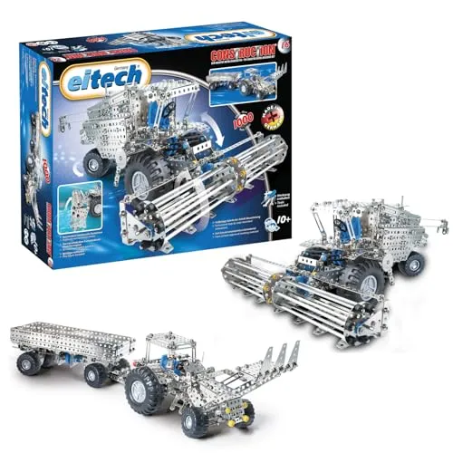 Eitech 00016 Mähdrescher & Traktor mit Anhänger