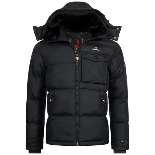 Höhenhorn 23F2+T6 Colanca Herren Winterjacke Schwarz XL - Stylische Herren Winterjacke mit effizienter Wärmeisolierung und abnehmbarer Kapuze für optimalen Wetter- und Kälteschutz. Praktische Taschen bieten ausreichend Stauraum für deine Essentials.