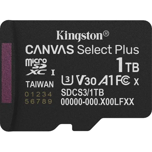 Canvas Select Plus 1 TB MicroSDXC Speicherkarte - Speicherkarten mit 1 TB Kapazität und Geschwindigkeiten von bis zu 150 MB/s, ideal für schnelle Datenübertragungen und große Multimedia-Dateien.
