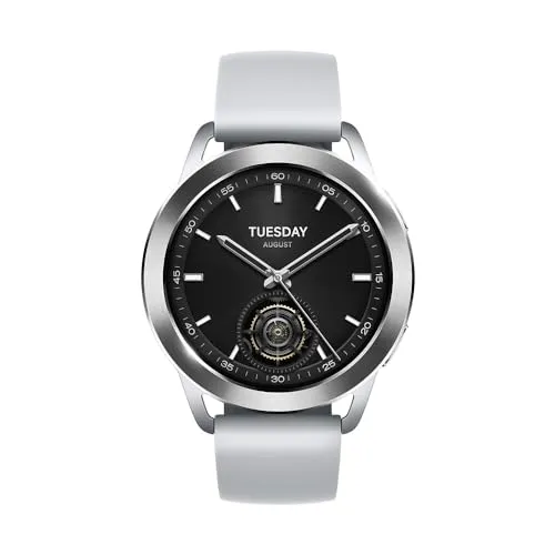 Xiaomi Watch S3 Silver - Smartwatch mit Herzfrequenzmessung - Smartwatch mit 47 mm Gehäuse, Herzfrequenzmessung und kompatibel mit iOS & Android – perfekt für Fitness und Gesundheit.