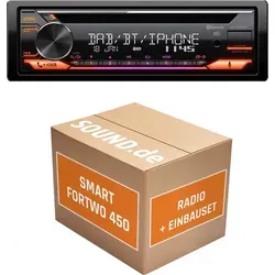 JVC KD-DB922BT Autoradio Einbauset für Smart Fortwo 450