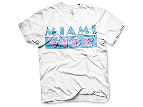 Miami Vice Logo T-Shirt Herren Weiss Grösse XXL
