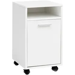 Mid.you Rollcontainer in Weiß, 1 Fach - Büroschränke, praktischer Rollcontainer aus Holzwerkstoff mit 1 Fach, ideal für die Organisation im Arbeitszimmer, kompakte Größe 33x60x38 cm.
