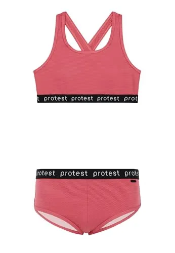 Protest Mädchen Bikini PRTBeau JR 140 - Stylischer Mädchen Bikini mit abnehmbaren Schaumstoffcups für individuellen Tragekomfort. Die Hipster-Hose sitzt tief auf den Hüften und bietet eine moderne Passform. Ideal für den Strand oder den Pool.