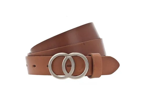 Vanzetti Ledergürtel mit Dornschließe in Braun 100 - Hochwertiger Damen-Ledergürtel mit eleganter Dornschließe, ideal für stilvolle Outfits. Breite 2,5 cm, aus feinem Leder in ansprechendem Cognac-Farbton.