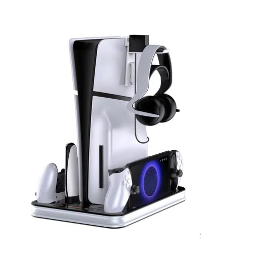 Sony PlayStation 5 Slim / Portal Ladestation Controller Dock Weiß - Ladegeräte & Dockingstationen - Praktische Ladestation für Sony PS5, PS5 Slim und PS5 Portal, ideal für schnelles und sicheres Laden Ihrer Controller.