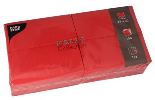PAPSTAR Bistroservietten 320 x 320 mm 3-lagig rot 150 Stück