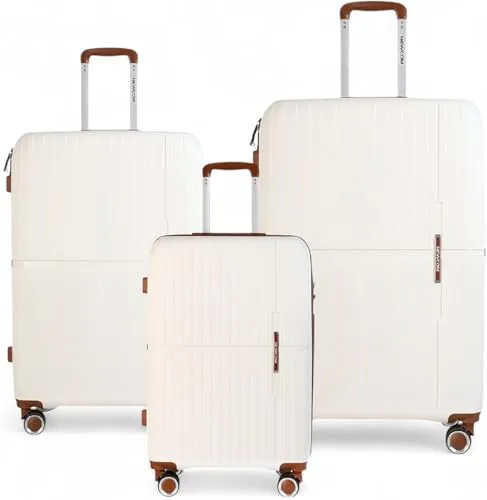 Super Solu NEWCOM Hartschalen-Trolley 3er-Set – Weiß, leicht und robust