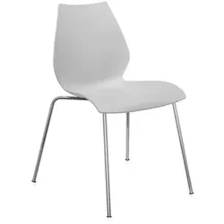 Kartell Maui Essstühle, stilvoll und stapelbar, grau in silber von Kartell