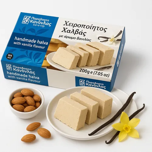 Kandylas Halva Vanille 200 g – Griechische Süßigkeit aus Sesam