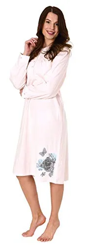 NORMANN-Wäschefabrik Damen Nachthemd Langarm mit 105 cm Länge und Kopfleiste am Hals - 281 210 740, Farbe:hellblau, Größe2:48/50