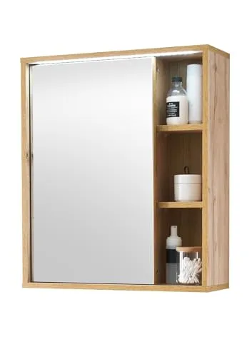 möbelando Greece Spiegelschrank Bad mit LED-Beleuchtung