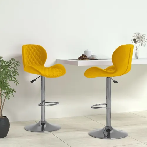 Maison Exclusive Barhocker 2 Stk. Senfgelb Samt – Verstellbar & Drehbar