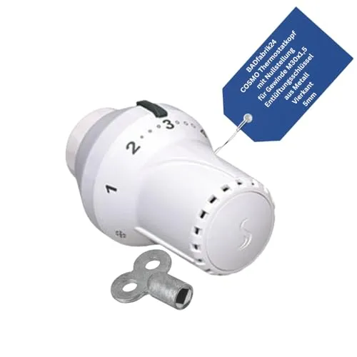 BADfabrik24 Thermostatkopf M30 x 1,5 CTN mit Entlüftungsschlüssel – Heizkörper-Thermostat Set