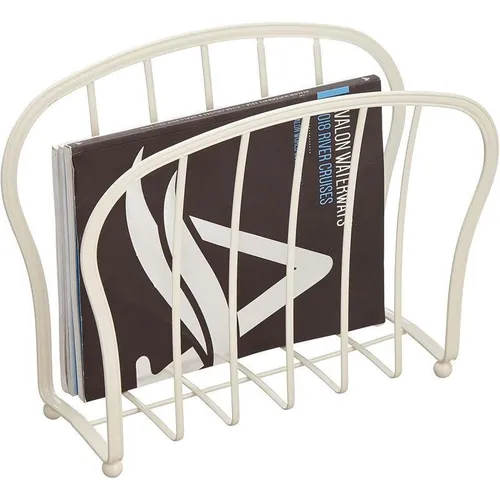 Zeitungshalter Metalldraht creme Magazinständer Zeitschriftenkorb 35,6 cm mDesig