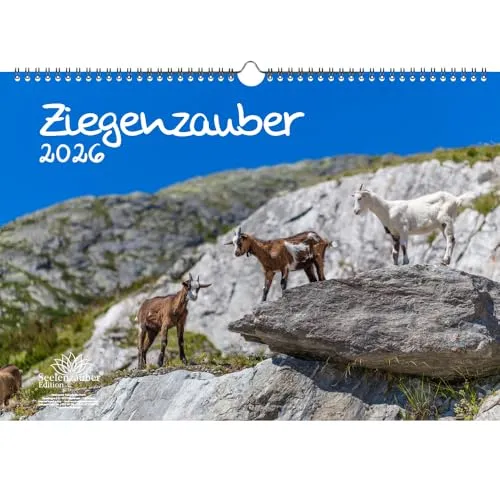 Ziegenzauber DIN A3 Kalender für 2026 Ziegen und Zicklein - Seelenzauber