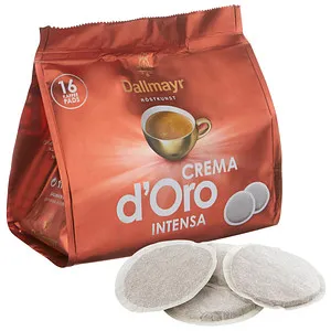 Dallmayr Crema d'Oro INTENSA Kaffeepads, Arabicabohnen kräftig, 16 Stück