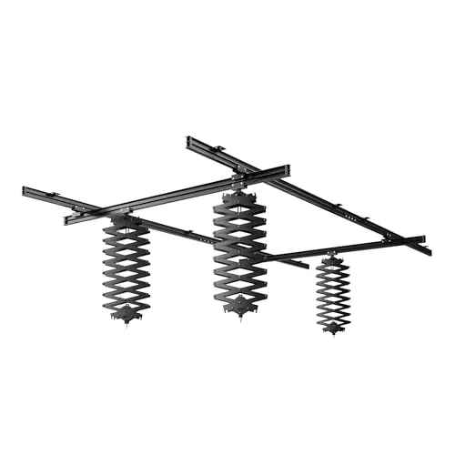 Walimex pro Deckenschienensystem 4 x 2,6 m Komplettset mit Schienen, 8 Deckenhaltern und 3 stufenlos ausziehbaren Scheren 40-215 cm bis zu 6 kg für effiziente Arbeit im Fotostudio freie Arbeitsfläche