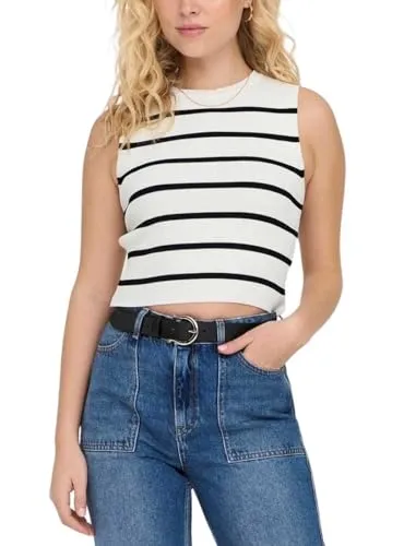 ONLY Female Gestricktes Oberteil Normal geschnitten Rundhals Tragetasche