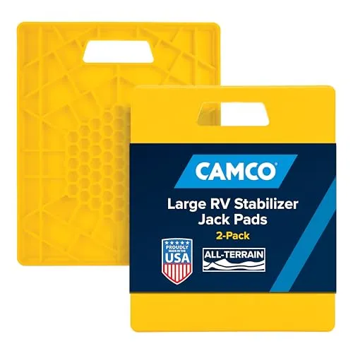 Camco 44541 Große Unterlegplatten für Wagenheber und Wohnwagenstützen, 2 Stück
