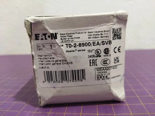 Eaton T0-2-8900/EA/SVB Hauptschalter EA/SVB - Robuster Hauptschalter für den professionellen Einsatz, bietet zuverlässige Steuerung und Sicherheit in elektrischen Anlagen.