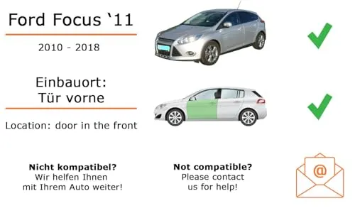 Lautsprecher Boxen Einbaupaket für Pioneer TS-G1720F kompatibel mit Ford Focus 11 vorne | 2X Tief-Mitteltöner mit integriertem Hochtöner 300W MAX