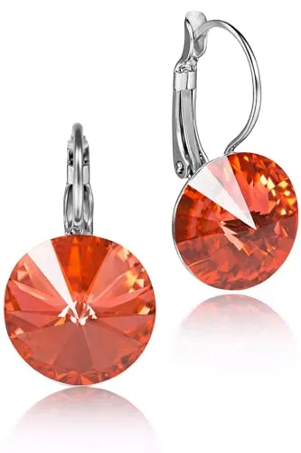LUISIA Ohrringe Rivoli mit Premium Kristallen in orange von Trachtenland