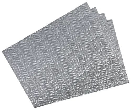 4er Pack Platzset / Tischset 30x45cm waschbar und hitzebeständig-Struktur grau