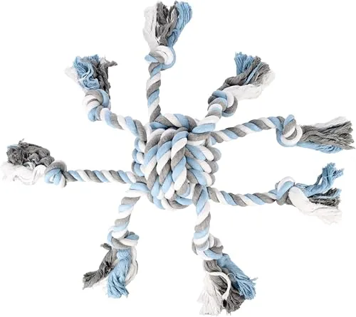 Flamingo Hundespielzeug Jim – Knotenball Octopus Blau von Flamingo