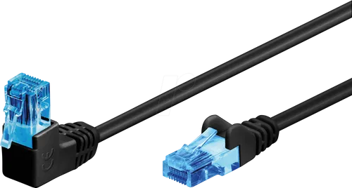 GOOBAY 51529 - Patchkabel Cat.6a U/UTP gewinkelt / gerade, 1 m